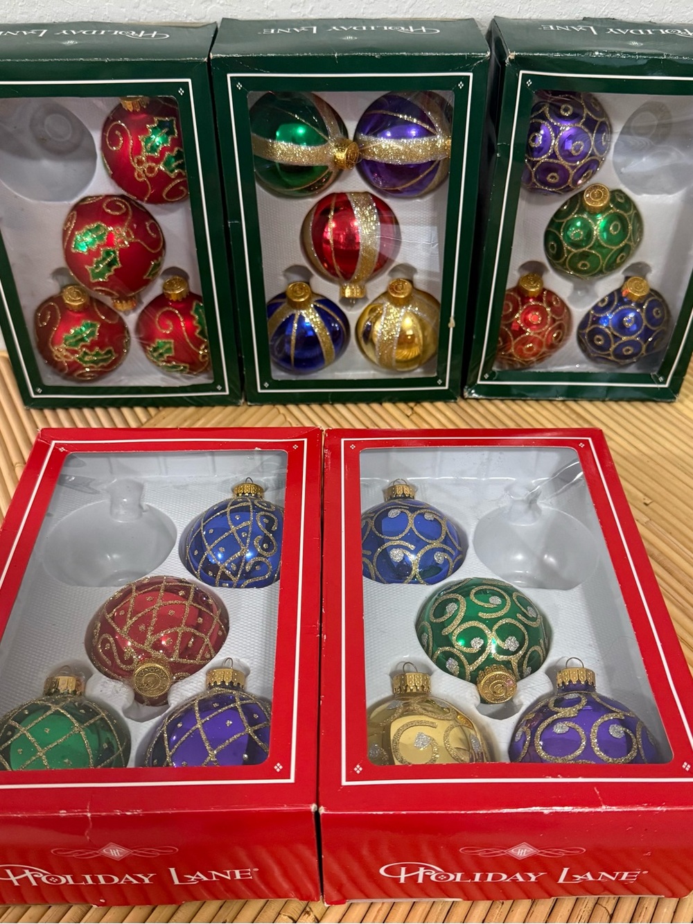VTG Macy’s Holiday Lane Glass Christmas Ornaments (set of 21)